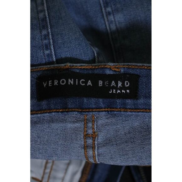 Veronica Beard Womens High Rise Bleached Hem Skinny Jeans Blue Size 27 - Picture 5 of 8